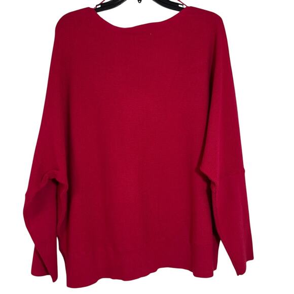 NWT Ninety Clothing Co XL Red Sweater With Gold Button Accents on Left Arm - Picture 2 of 7